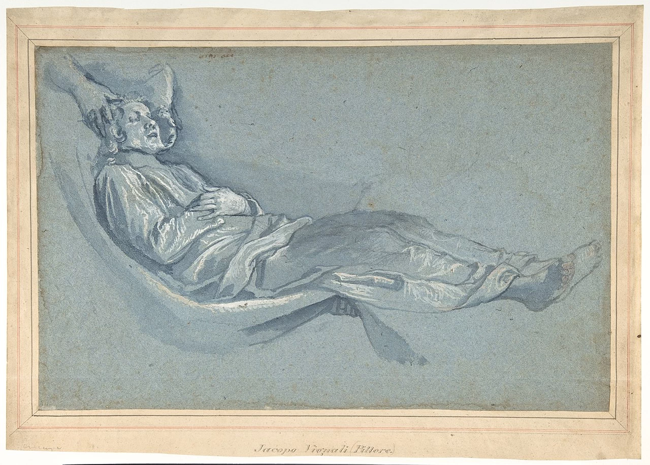 Studio per figura maschile deposta in una tomba (recto) - Metropolitan Museum of Art, New York